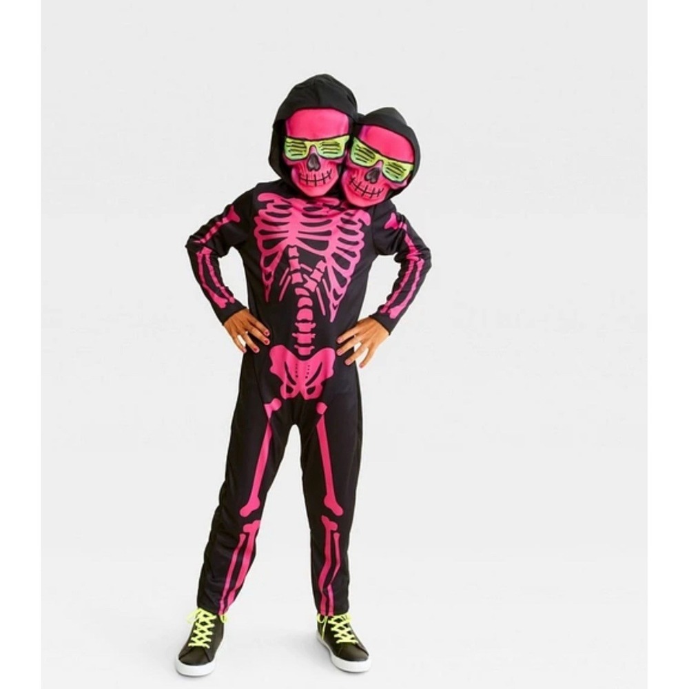 Stuffable Two-Headed Skeleton Kid's Halloween Costume 10-12 Large Hyde And Eek‎